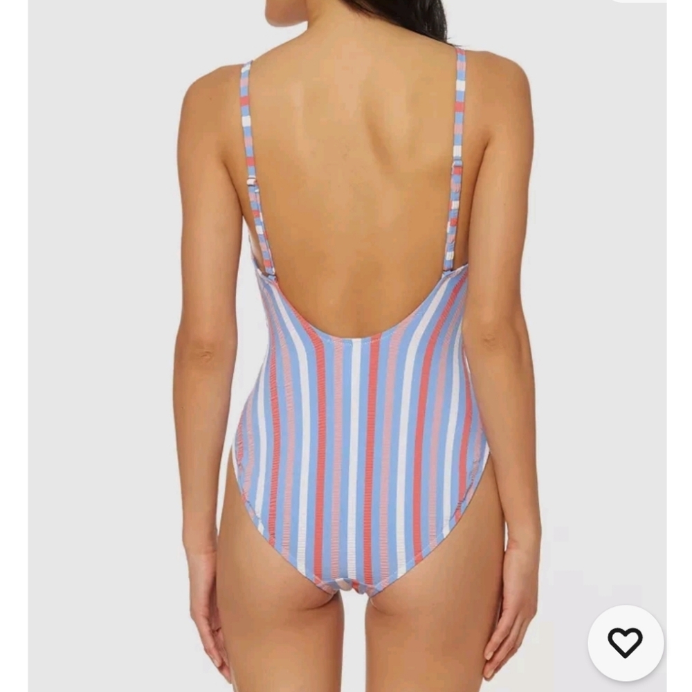 NWT JESSICA SIMPSON MIAMI Striped One-Piece Swimsuit XL - Picture 3 of 5